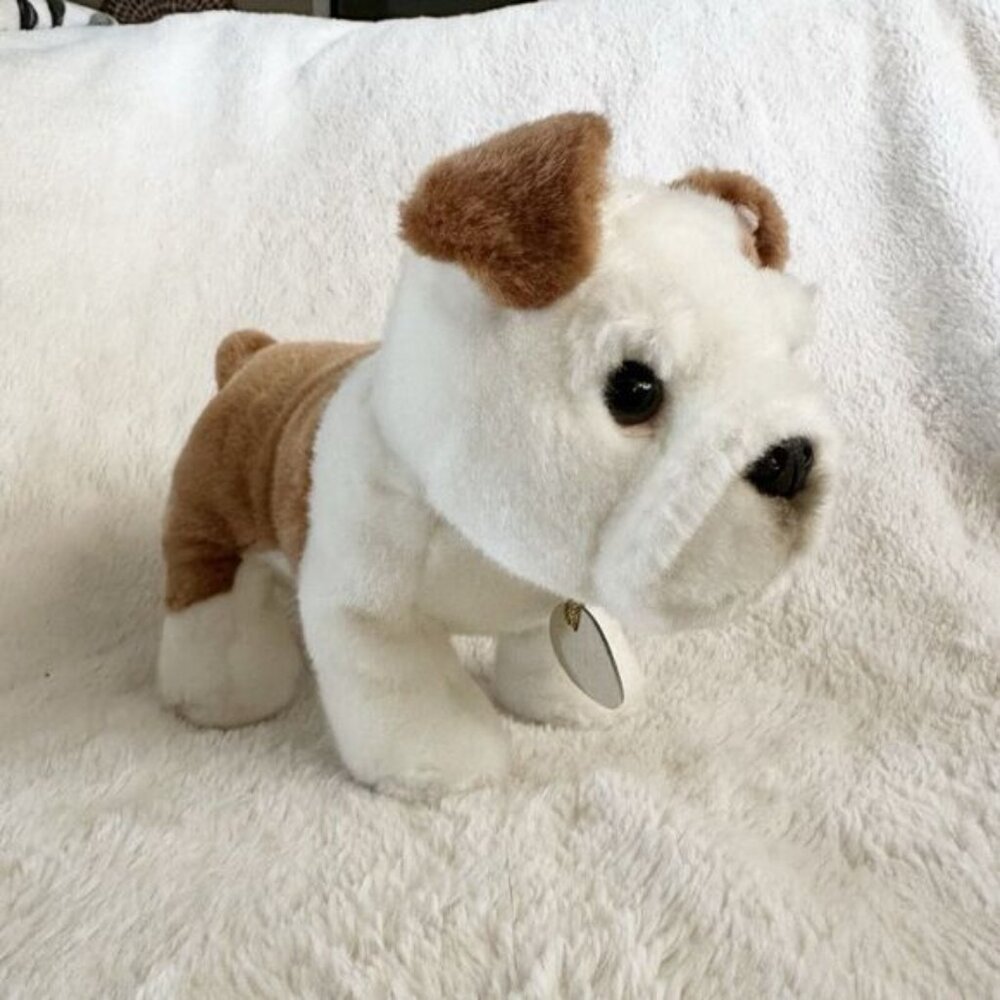 Aurora Miyoni Bulldog Brown White Dog Puppy 9” Plush Realistic Stuffed Animal